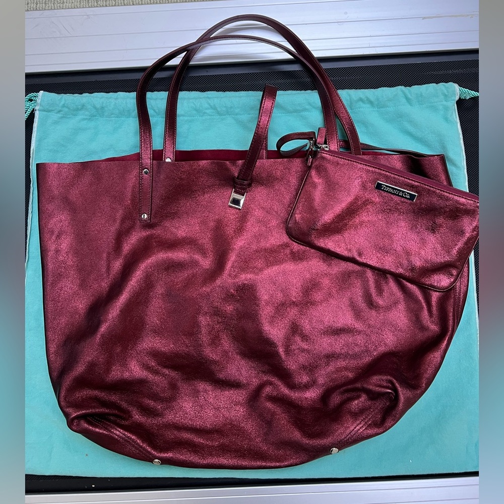 ๐ด๐Authentic TIFFANY & CO Reservable Leather &Sued Ruby Red &Rustic Red Bag๐๐ด - Picture 5 of 16